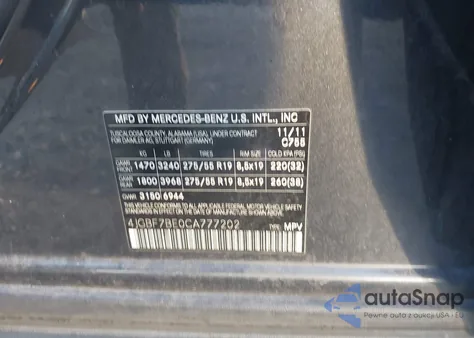 2012 Mercedes-Benz Gl 450 4Matic из США, поврежденный, VIN 4JGBF7BE0CA777202